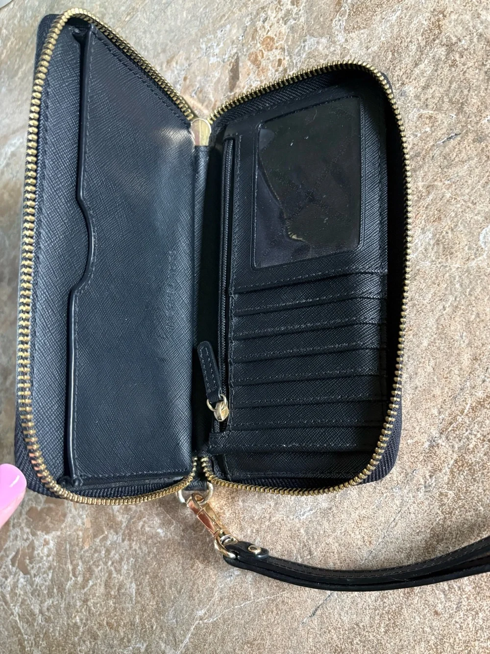 Michael Kors Black & Gold Wristlet Wallet